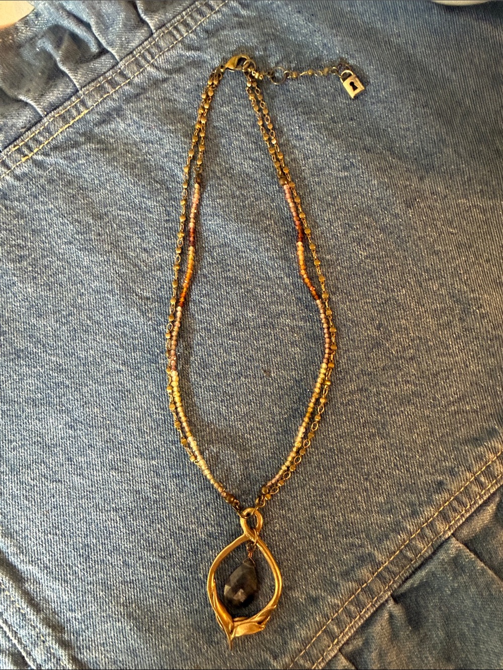 CUSTOM Made by Nashville Jeweler Crystal and Gold tone Layered Necklace